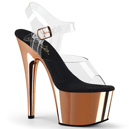 【PLEASER】ADORE-708 シューズ Clr/Rose Gold Chrome【取寄】
