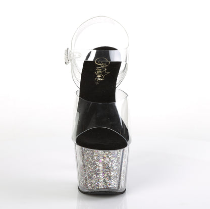 【PLEASER】ADORE-708CG シューズ Clr/Slv Confetti Glitter【取寄】