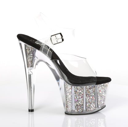 【PLEASER】ADORE-708CG シューズ Clr/Slv Confetti Glitter【取寄】