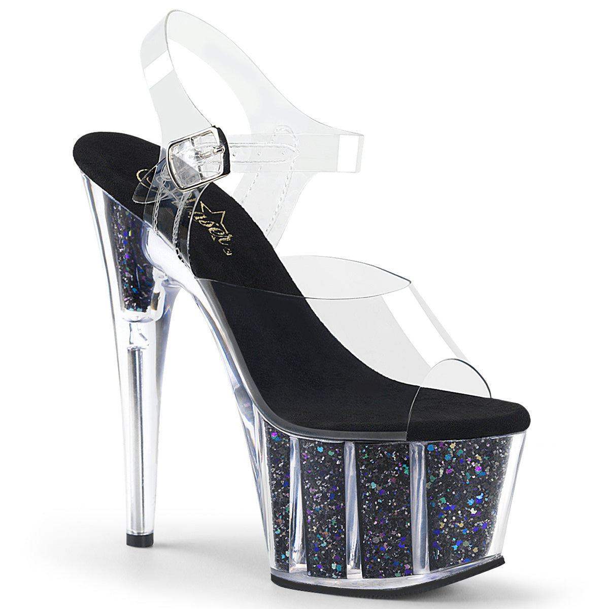 【PLEASER】ADORE-708CG シューズ Clr/Blk Confetti Glitter【取寄】