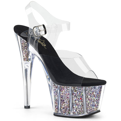 【PLEASER】ADORE-708CG シューズ Clr/Slv Confetti Glitter【取寄】