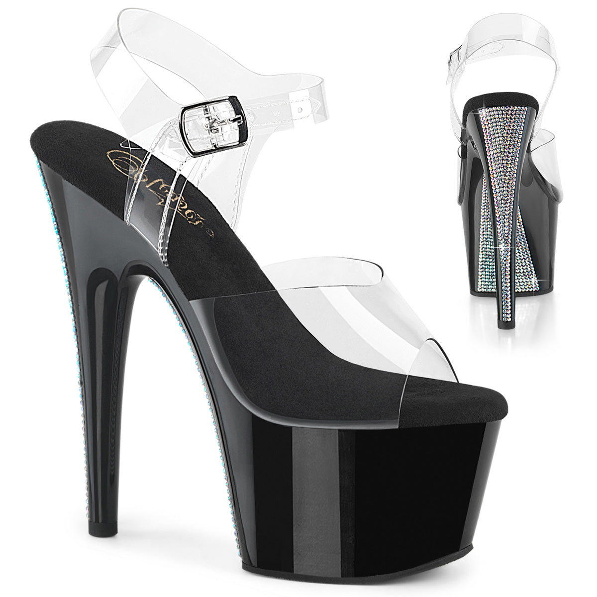 【PLEASER】ADORE-708CRS-2 シューズ Clr/Blk-Slv RS【取寄】