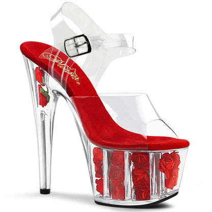 【PLEASER】ADORE-708FL シューズ Clr/Red Flowers【取寄】