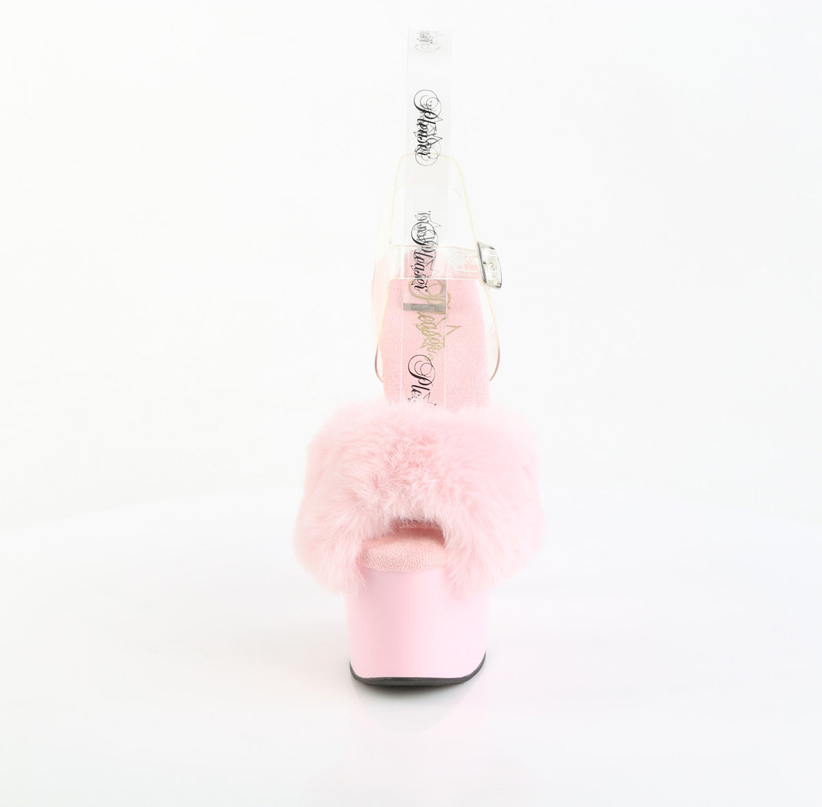 【PLEASER】ADORE-708FUR シューズ B. Pink Faux Fur-Clr TPU/B. Pink【取寄】