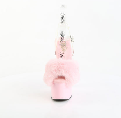 【PLEASER】ADORE-708FUR シューズ B. Pink Faux Fur-Clr TPU/B. Pink【取寄】