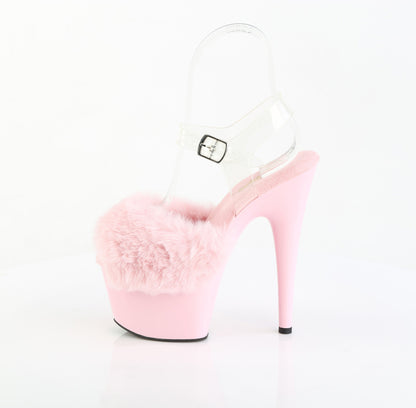 【PLEASER】ADORE-708FUR シューズ B. Pink Faux Fur-Clr TPU/B. Pink【取寄】