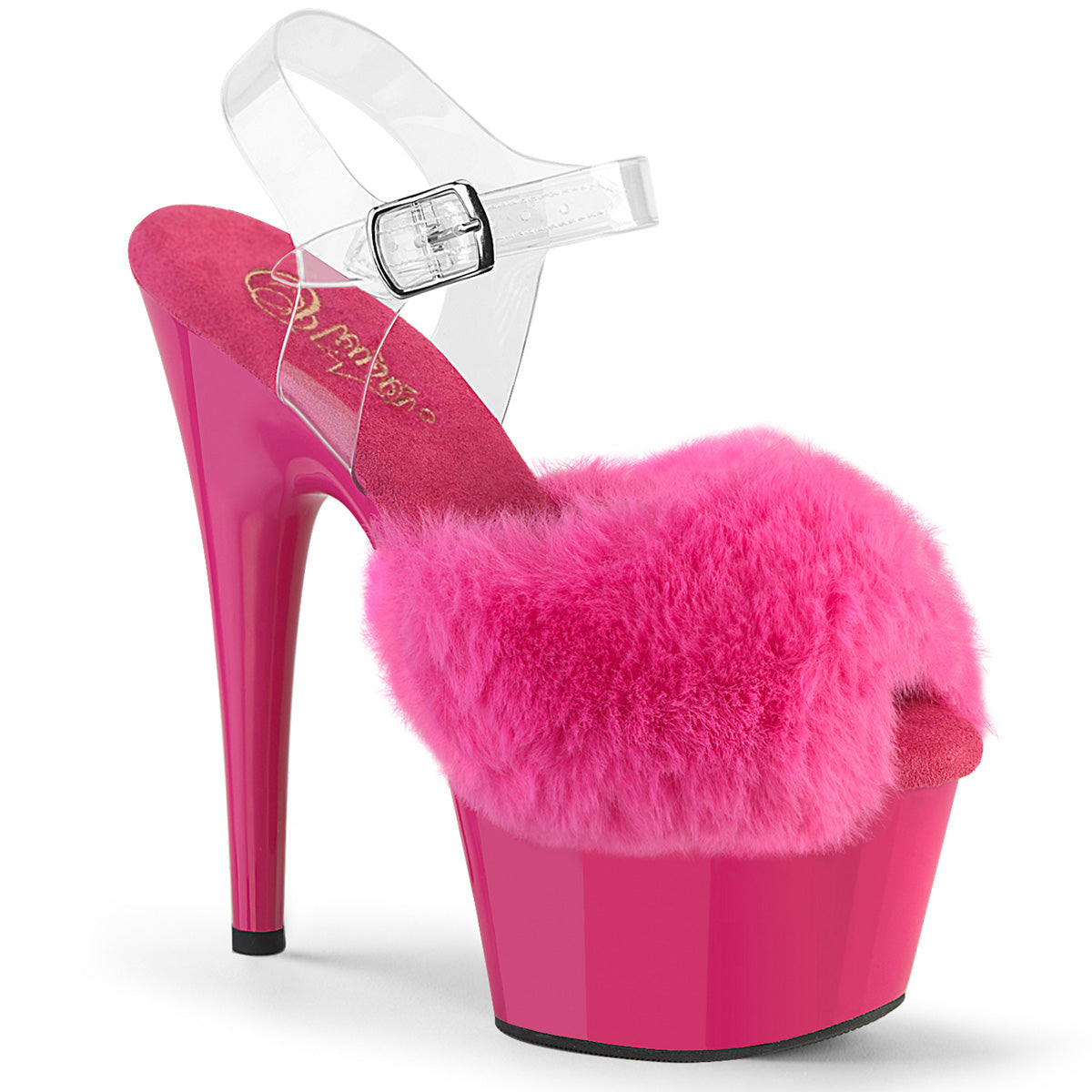 【PLEASER】ADORE-708FUR シューズ Fuchsia Faux Fur-Clr TPU/Fuchsia【取寄】