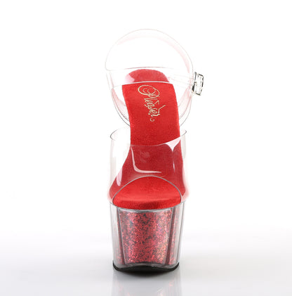 【PLEASER】ADORE-708G シューズ Clr/Red Glitter Inserts【取寄】