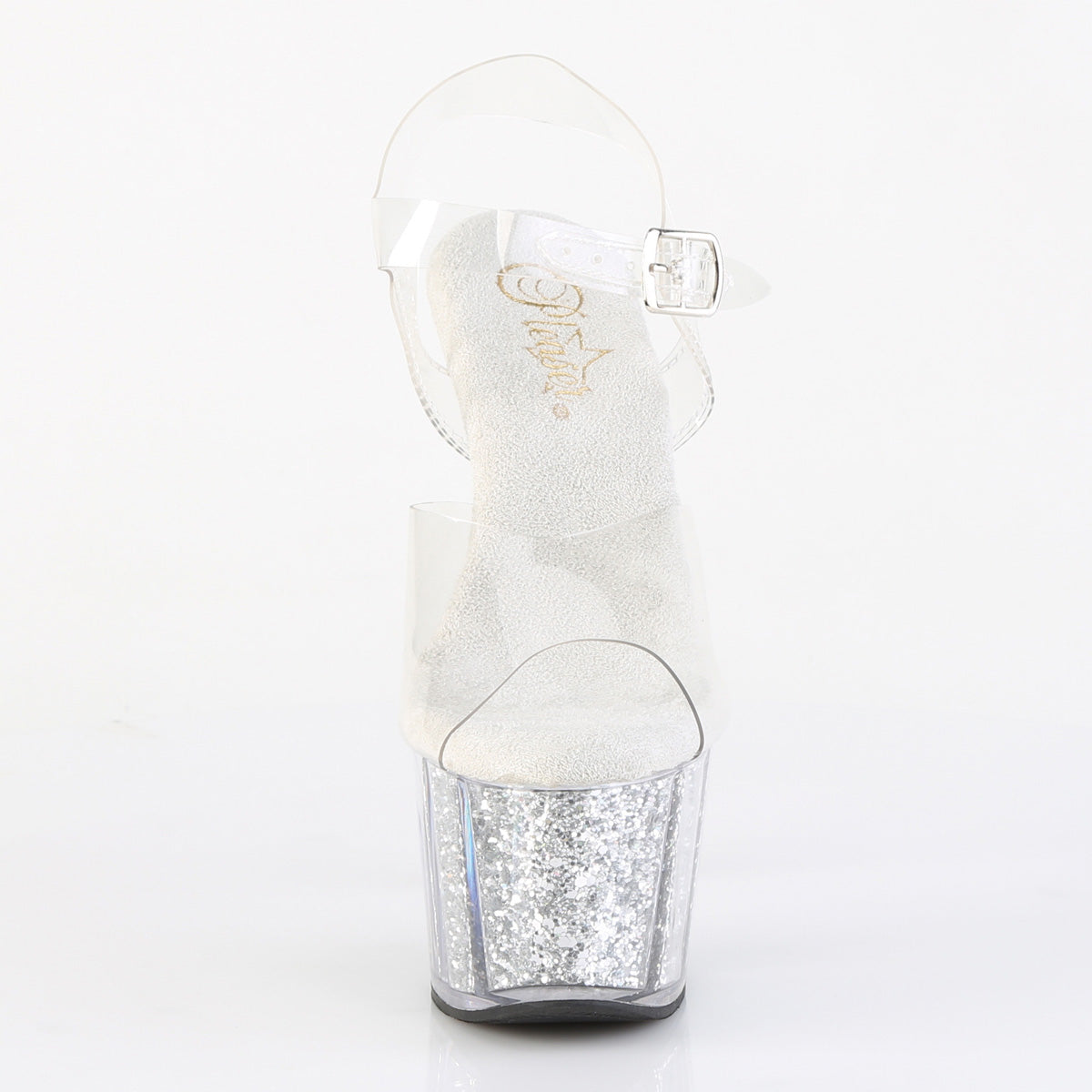【PLEASER】ADORE-708G シューズ Clr/Silver Multi Glitter Inserts【取寄】