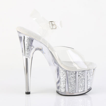 【PLEASER】ADORE-708G シューズ Clr/Silver Multi Glitter Inserts【取寄】