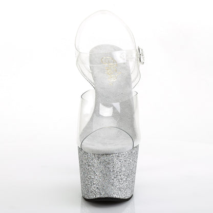 【PLEASER】ADORE-708HMG シューズ Clr/Slv Multi Glitter【取寄】