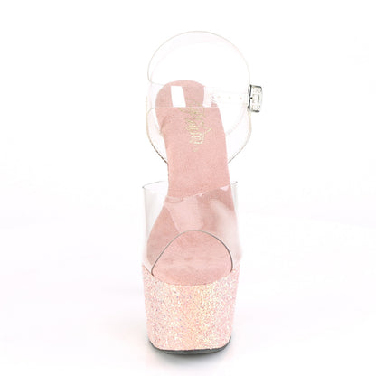 【PLEASER】ADORE-708LG シューズ Clr/Dusty Blush Glitter【取寄】
