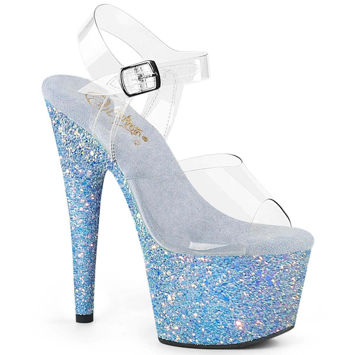 【PLEASER】ADORE-708LG シューズ Clr/B. Blue Glitter【取寄】