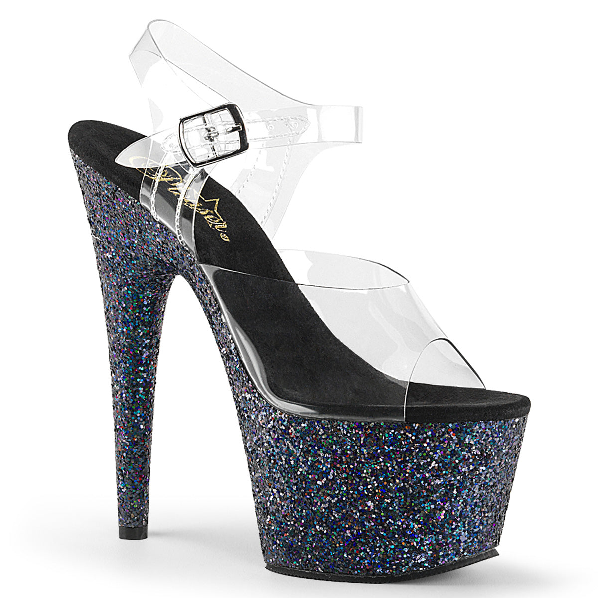 【PLEASER】ADORE-708LG シューズ Clr/Blk Multi Glitter【取寄】