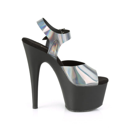 【PLEASER】ADORE-708N-DT シューズ Pewter Hologram TPU/Blk Matte【取寄】