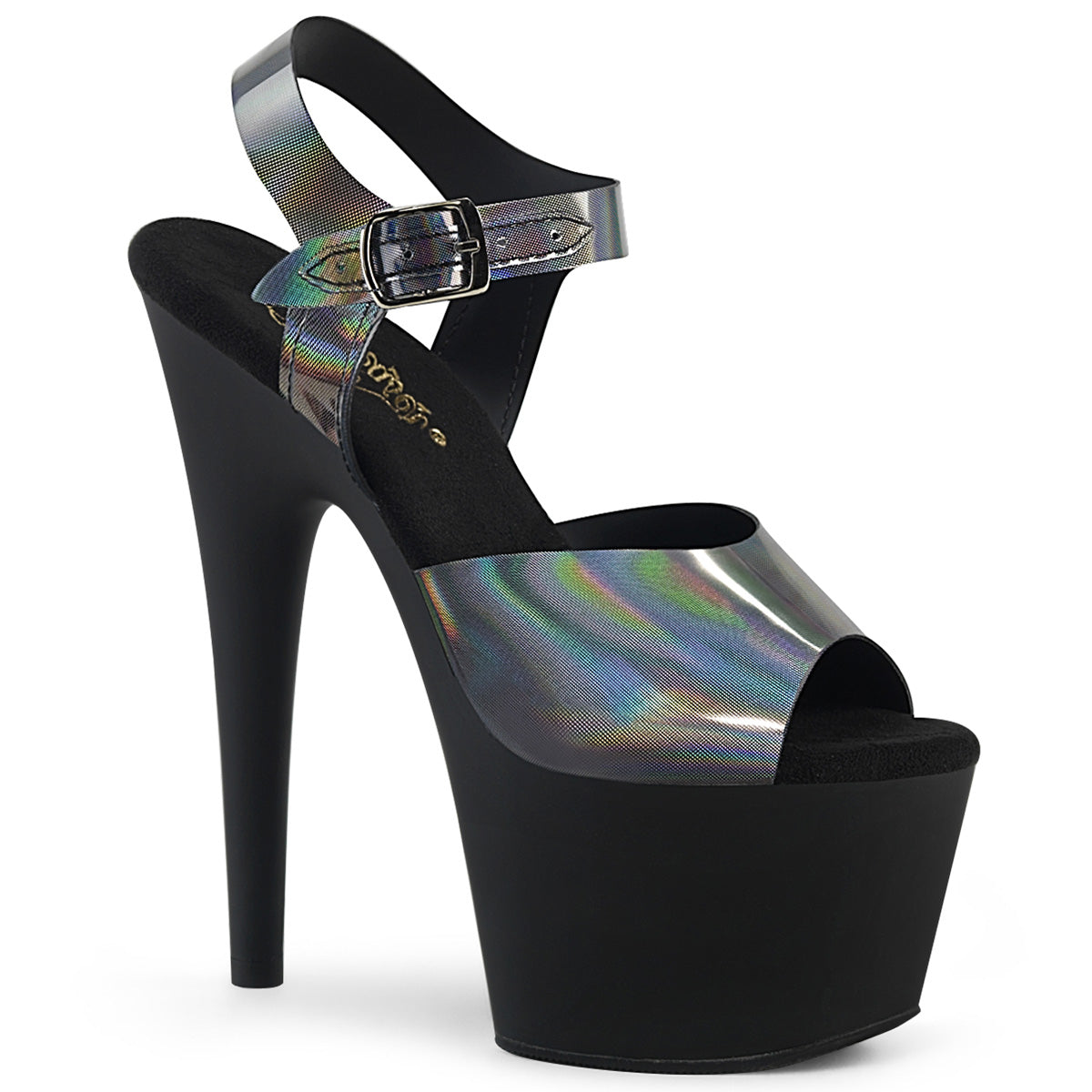 【PLEASER】ADORE-708N-DT シューズ Pewter Hologram TPU/Blk Matte【取寄】