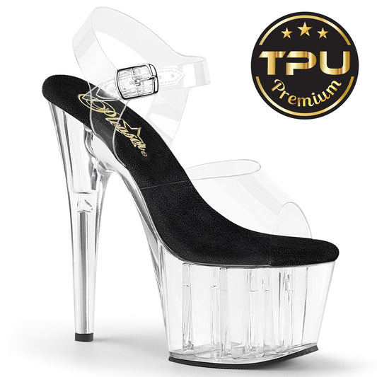 【PLEASER】ADORE-708PREM プラットフォームシューズ Clr TPU-Blk/Clr【取寄】