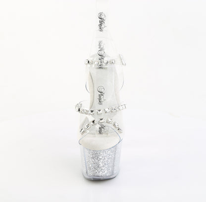 【PLEASER】ADORE-708PREM-STNG シューズ Clr TPU/Slv Glitter Ins【取寄】