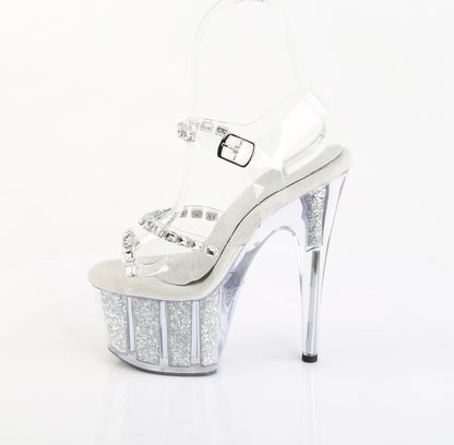 【PLEASER】ADORE-708PREM-STNG シューズ Clr TPU/Slv Glitter Ins【取寄】