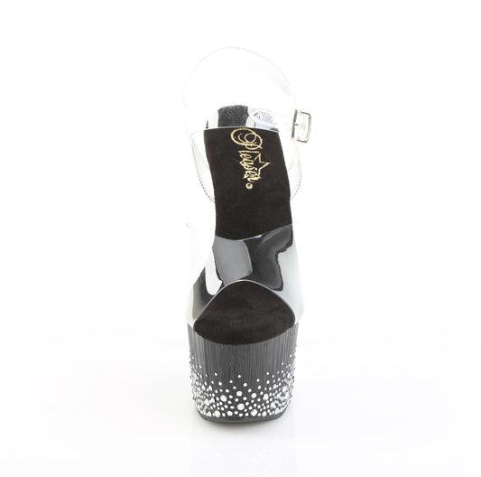 【PLEASER】ADORE-708SPKL-01 プラットフォームシューズ Clr/Blk-Slv RS【取寄】