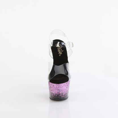【PLEASER】ADORE-708SS シューズ Clr/Blk-Purple Multi Glitter【取寄】