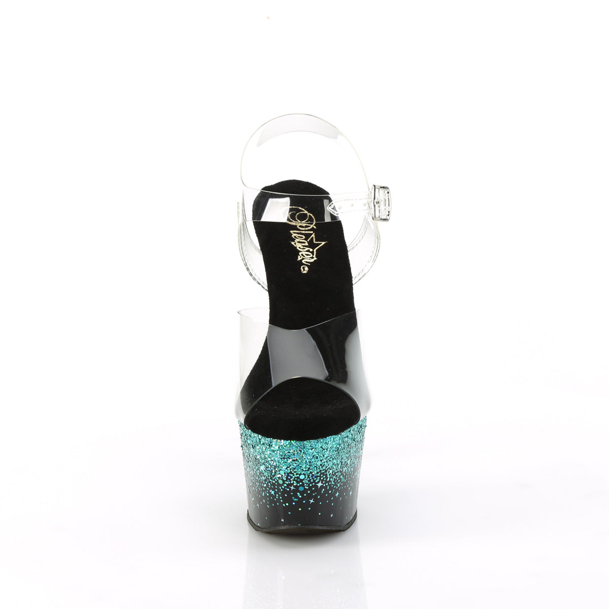 【PLEASER】ADORE-708SS シューズ Clr/Blk-Turquoise Multi Glitter【取寄】