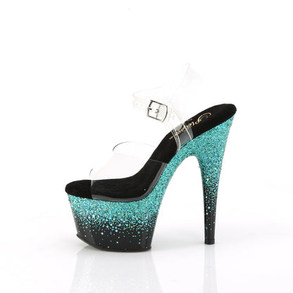 【PLEASER】ADORE-708SS シューズ Clr/Blk-Turquoise Multi Glitter【取寄】