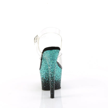 【PLEASER】ADORE-708SS シューズ Clr/Blk-Turquoise Multi Glitter【取寄】