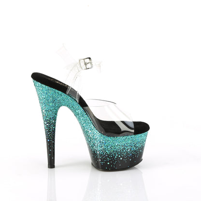 【PLEASER】ADORE-708SS シューズ Clr/Blk-Turquoise Multi Glitter【取寄】