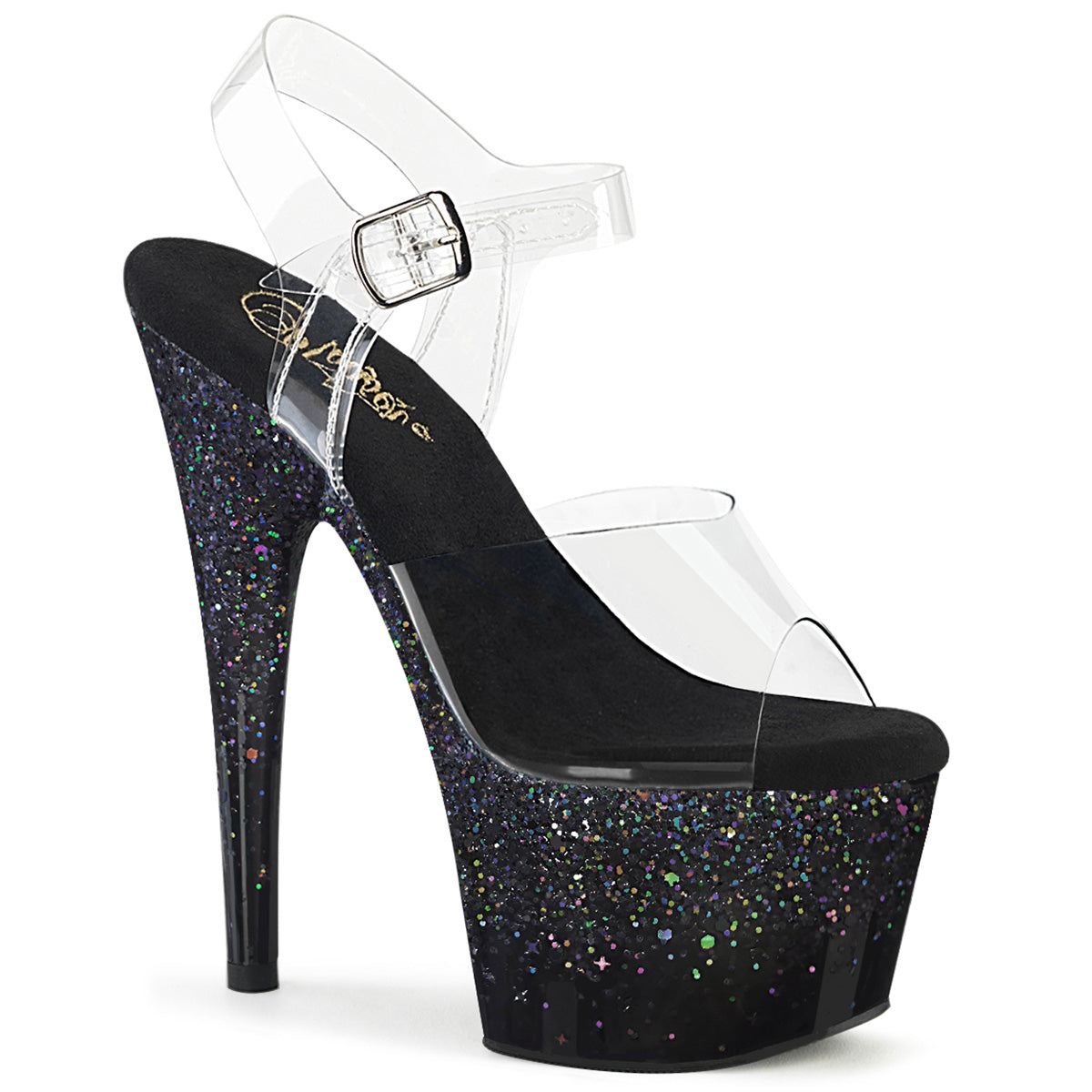 【PLEASER】ADORE-708SS シューズ Clr/Blk Multi Glitter【取寄】