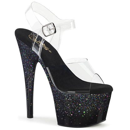 【PLEASER】ADORE-708SS シューズ Clr/Blk Multi Glitter【取寄】