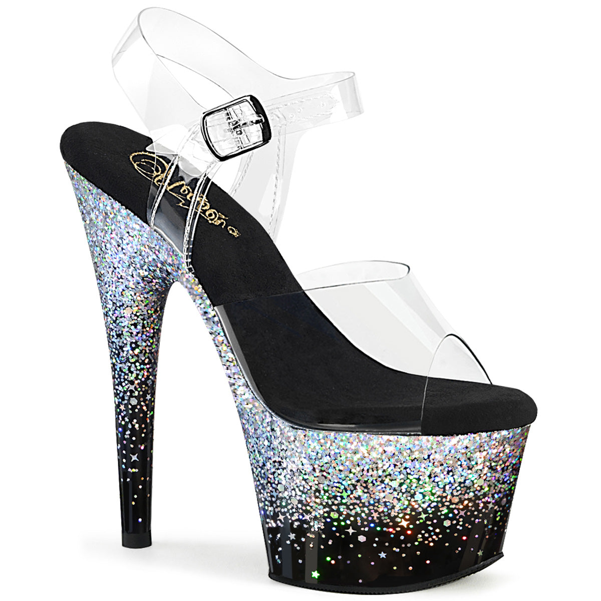 【PLEASER】ADORE-708SS シューズ Clr/Blk-Slv Multi Glitter【取寄】