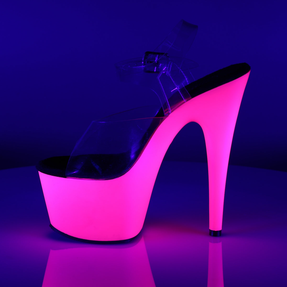 【PLEASER】ADORE-708UV シューズ Clr/Neon Pink【取寄】