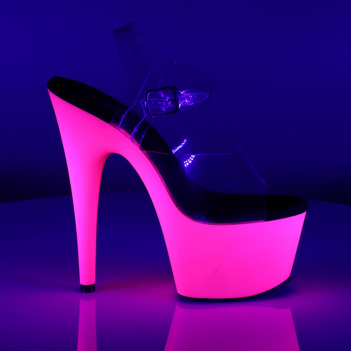 【PLEASER】ADORE-708UV シューズ Clr/Neon Pink【取寄】