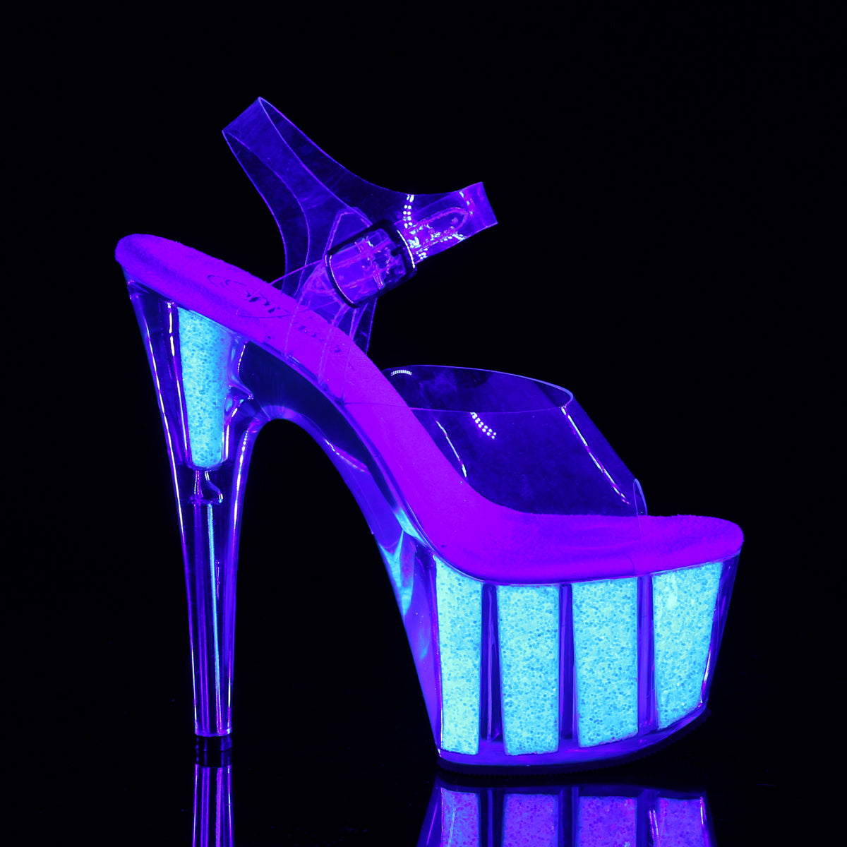 【PLEASER】ADORE-708UVG シューズ Clr/Neon Opal Glitter【取寄】