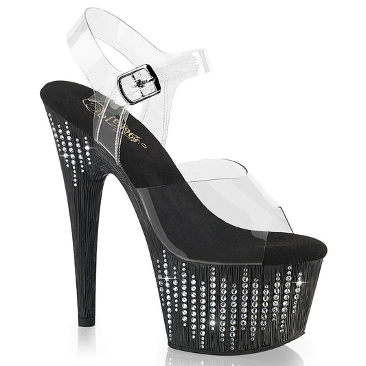 【PLEASER】ADORE-708WFRS プラットフォームシューズ Clr/Blk-Slv RS【取寄】