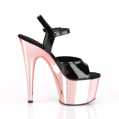 【PLEASER】ADORE-709 シューズ Blk Pat/Rose Gold Chrome【取寄】