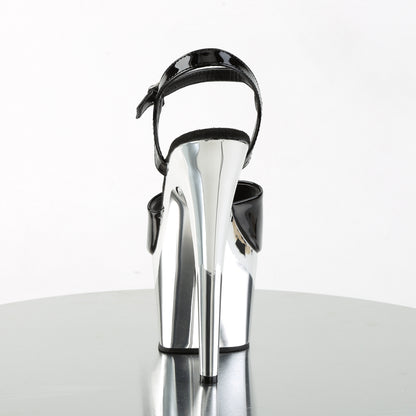 【PLEASER】ADORE-709 シューズ Blk Pat/Slv Chrome【取寄】