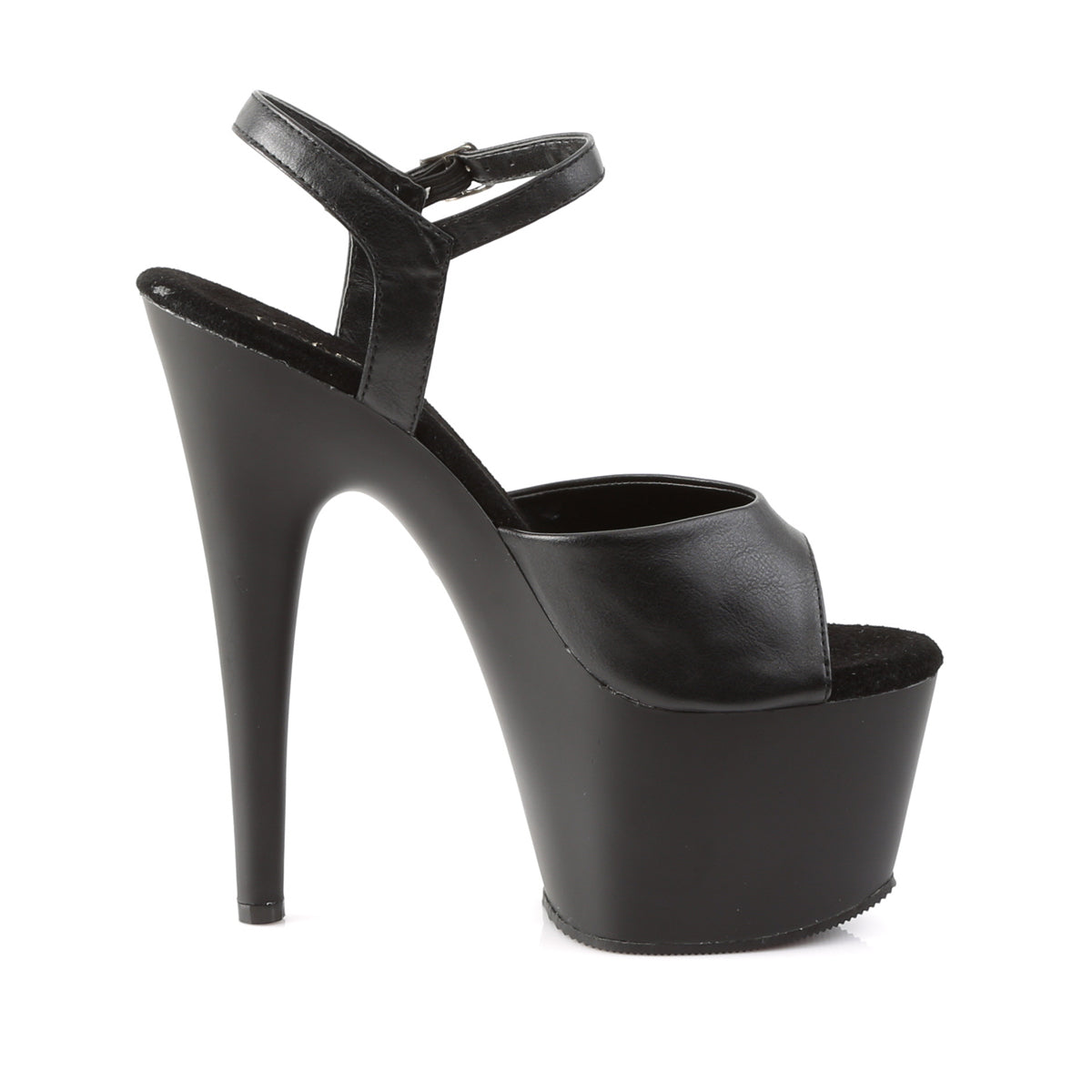 【PLEASER】ADORE-709 シューズ Blk Faux Leather/Blk Matte【取寄】