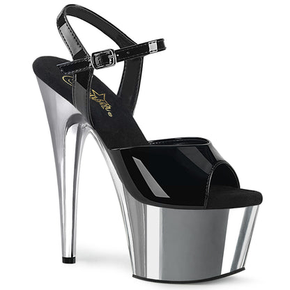 【PLEASER】ADORE-709 シューズ Blk Pat/Slv Chrome【取寄】