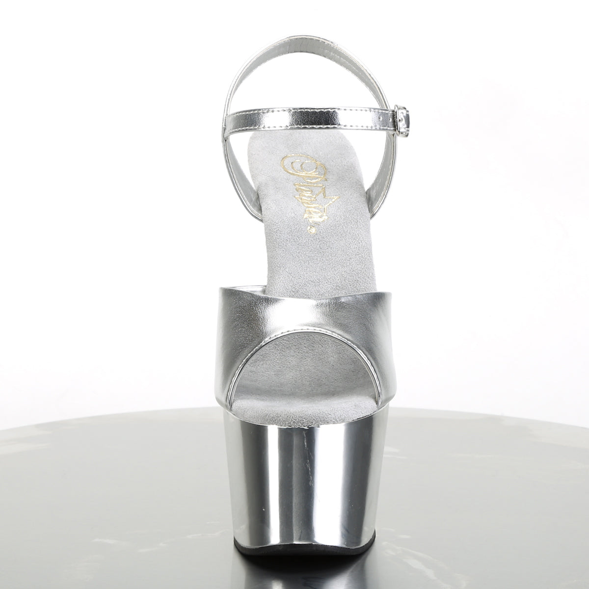 【PLEASER】ADORE-709 シューズ Slv Met. Pu/Slv Chrome【取寄】
