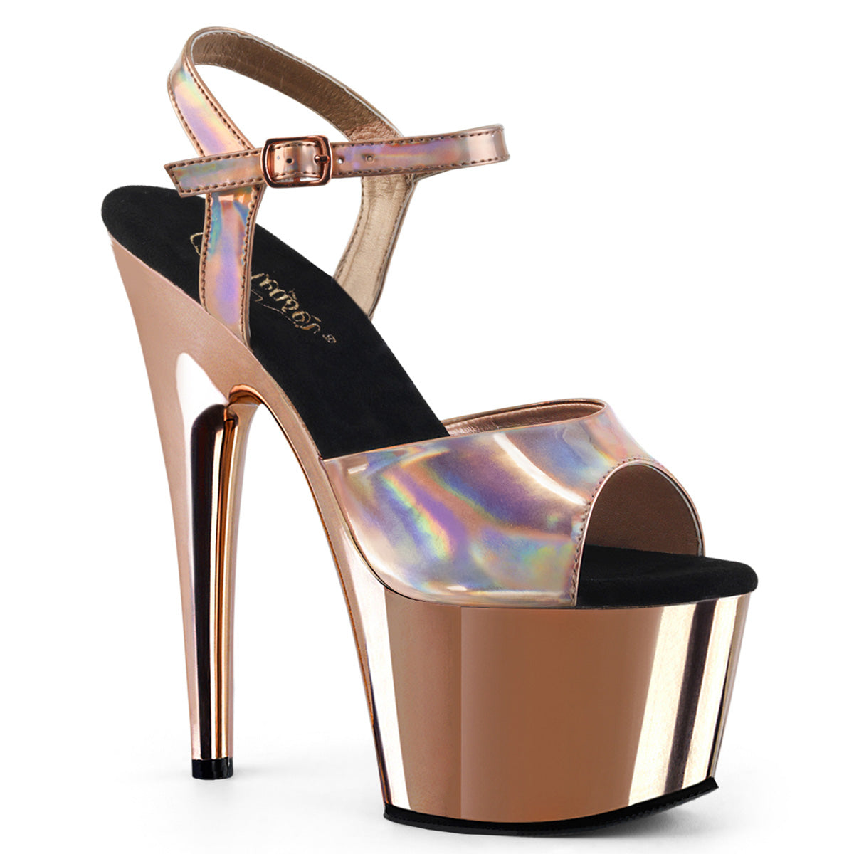 【PLEASER】ADORE-709HGCH シューズ Rose Gold Hologram/Rose Gold Chrome【取寄】