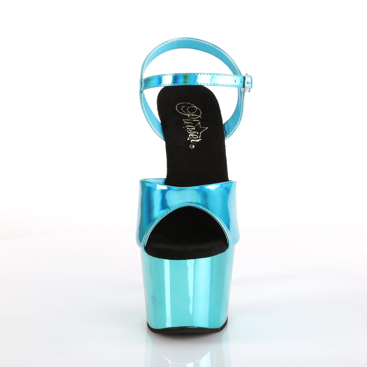 【PLEASER】ADORE-709HGCH シューズ Turquoise Hologram/Turquoise Chrome【取寄】