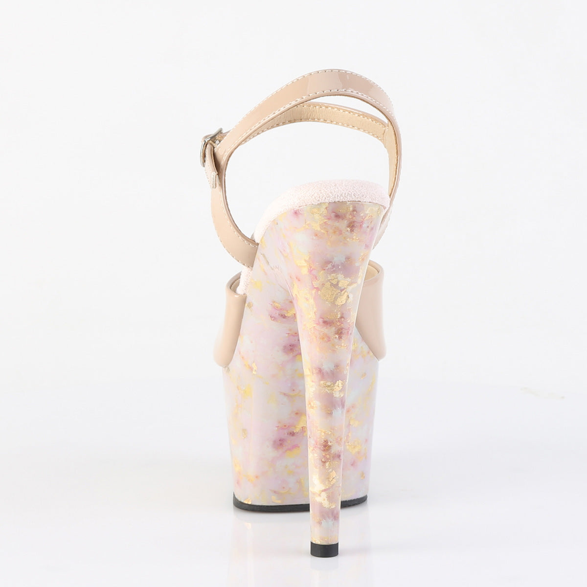 【PLEASER】ADORE-709MB シューズ Nude Pat/Blush-Gold Marble【取寄】