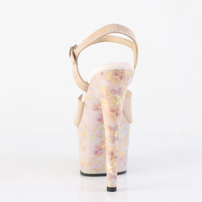 【PLEASER】ADORE-709MB シューズ Nude Pat/Blush-Gold Marble【取寄】