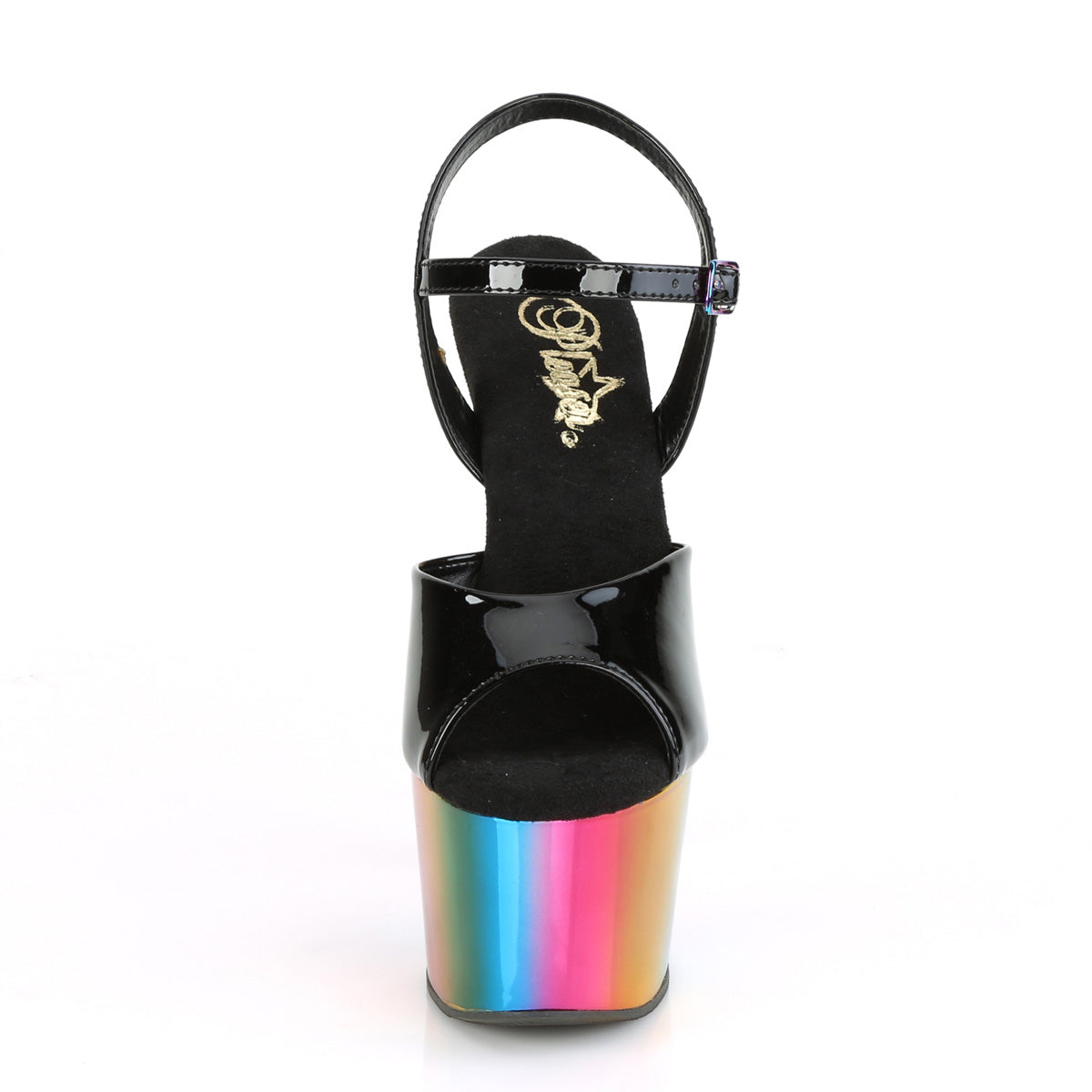 【PLEASER】ADORE-709RC シューズ Blk Pat/Rainbow Chrome【取寄】