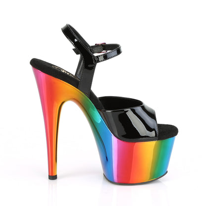 【PLEASER】ADORE-709RC シューズ Blk Pat/Rainbow Chrome【取寄】