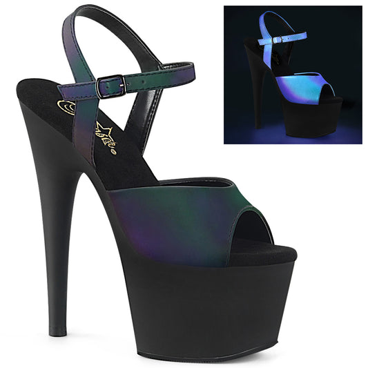 【PLEASER】ADORE-709REFL プラットフォームシューズ Green Multi Reflective/Blk Matte【取寄】