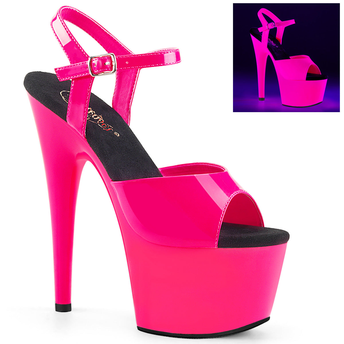 【PLEASER】ADORE-709UV シューズ Neon H. Pink Pat/Neon H. Pink【取寄】