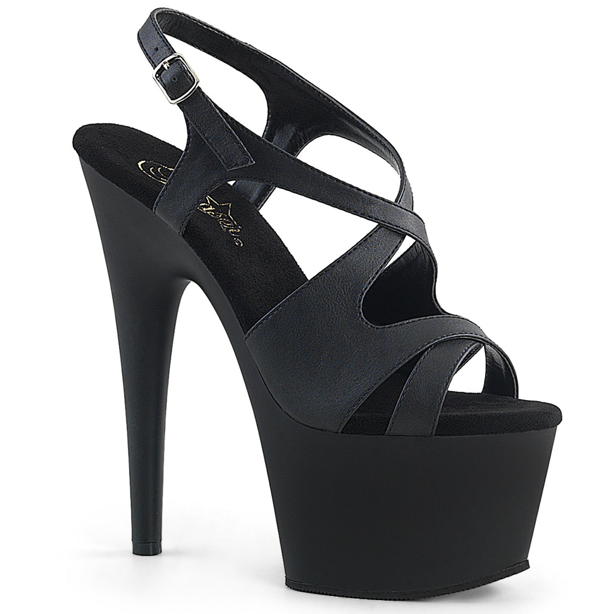 【PLEASER】ADORE-730 シューズ Blk Faux Leather/Blk Matte【取寄】